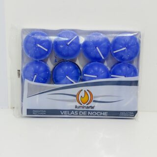 Velas de noche x12u azul