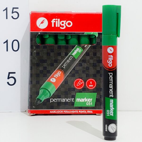 Marcador Permanente Filgo X1 Verde Punta Biselada