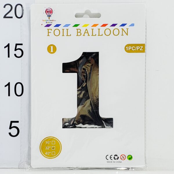 Globo Plateado Numero 1 32"