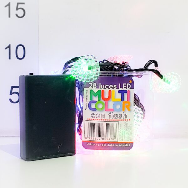 Luz Navidad 28 Luces Led Apila Corazon Multicolor