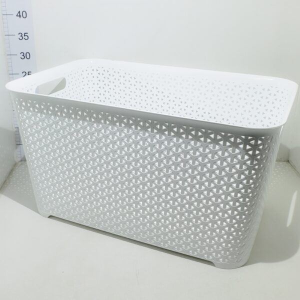 Cesto Plastico Simil Ratan Rectangular Grande 29x34x53.5cm