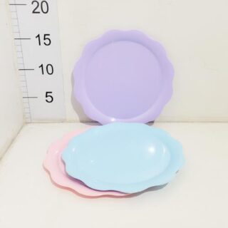 Plato Postre Flor Pastel Plasty