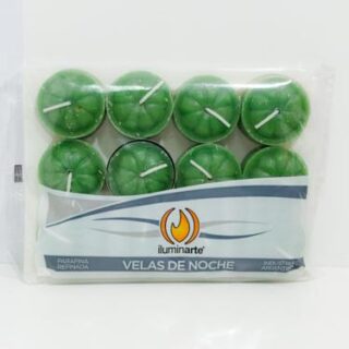 Velas de noche x12u verde
