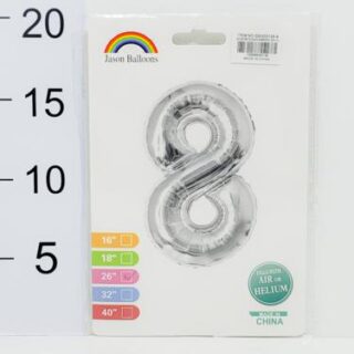 Globo Plateado Numero 8 -26"