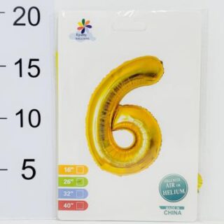 26" - Globo Dorado Numero 6