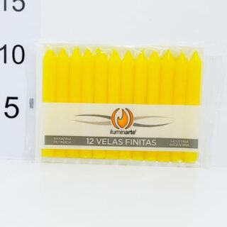Velas finitas x12 unid. amarillas