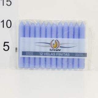 Velas finitas x12 unid. celestes