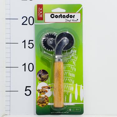 Corta Pasta Doble Mgo De Madera