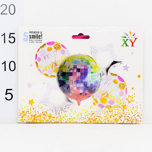 Globo Bola De Boliche Colores - 5 Pcs - Happy Birthday