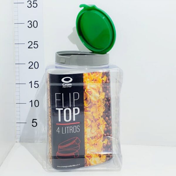 RECIPIENTE 4 LITROS CON TAPA FLIP TOP