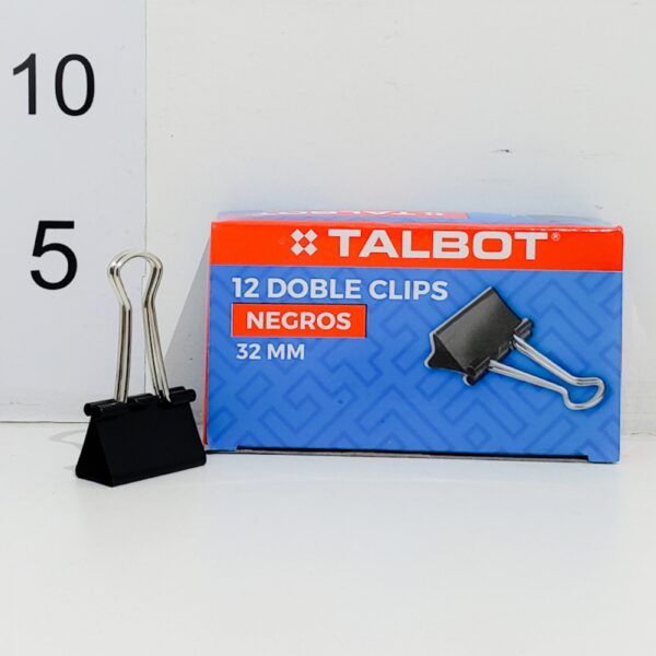 Doble Clip Negro 32mm Xcaja 12pcs