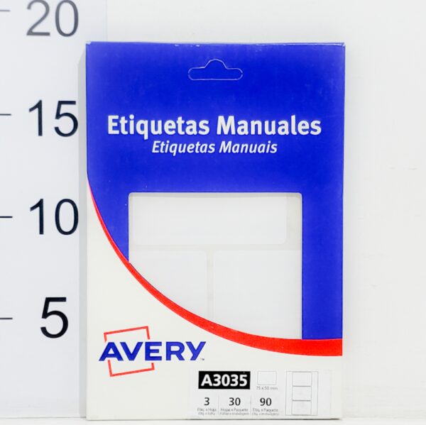 Etiquetas Manuales A3035 75x50mm X90