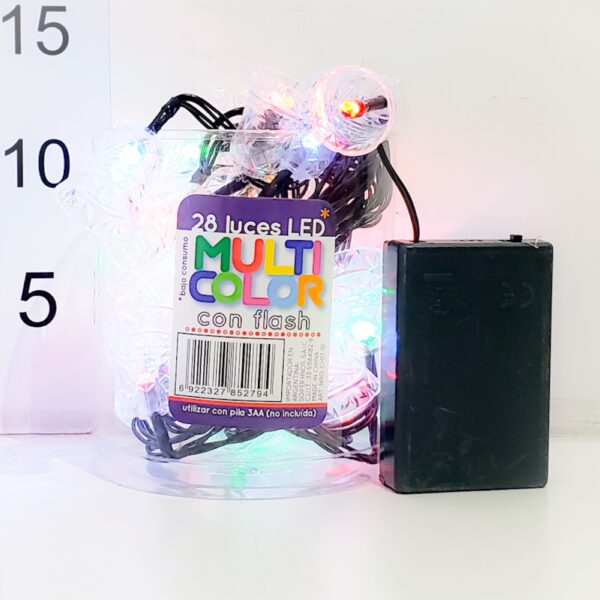 Luz Navidad 28 Luces Led Apila Campanitas Multicolor