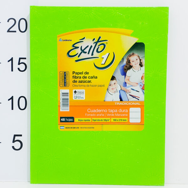 Cuaderno Tapa Dura N°1 Éxito X48 Hojas Rayadas Verde Manzana