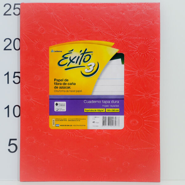 Cuaderno Tapa Dura Abc Exito X48 Hojas Rayadas Rojo