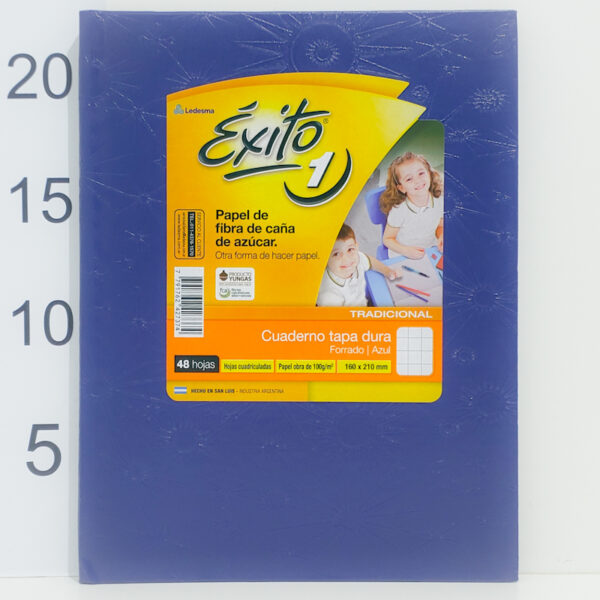 Cuaderno Tapa Dura N°1 Éxito X48 Hojas Cuadriculadas Azul
