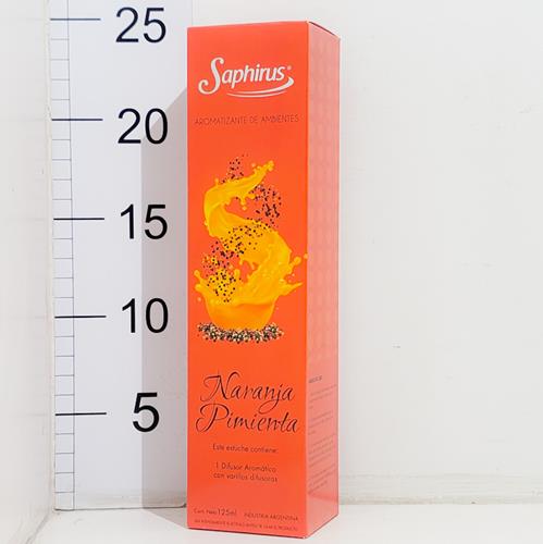 Difusor aromático con varillas - naranja y pimienta - saphirus