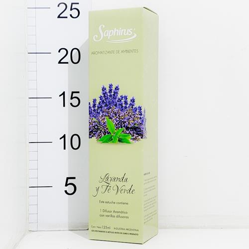 Difusor aromático con varillas - lavanda y té verde - saphirus