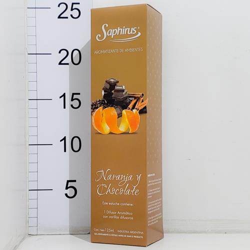 difusor aromático con varillas - naranja y chocolate - saphirus