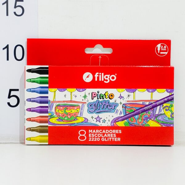 Marcador Al Agua Filgo 2220 Glitter 2.8mm X8pcs