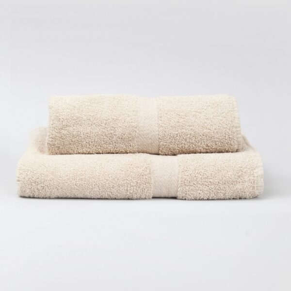 Juego Toalla Y Toallon Liviano Beige
