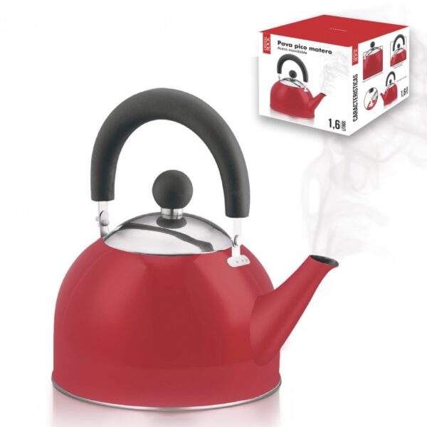 Pavas Acero Roja Pico Matero 1.6litros