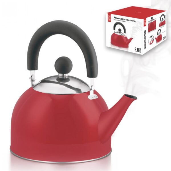Pavas Acero Roja Pico Matero 2litros