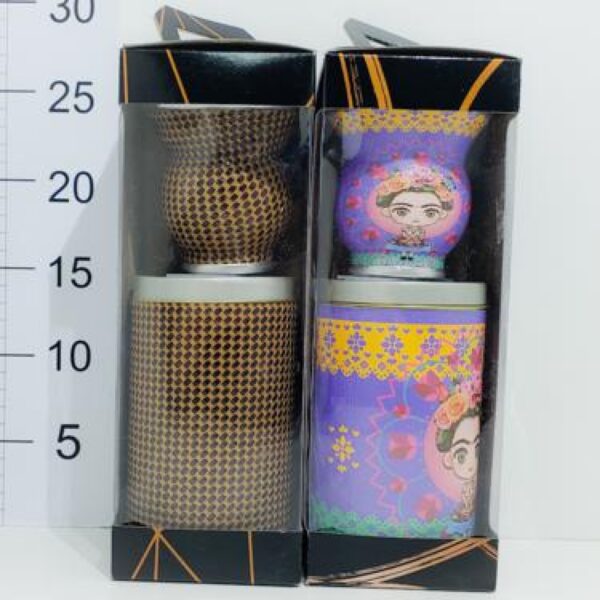 Set Amargo Forrado (yerbera + Mate) En Caja
