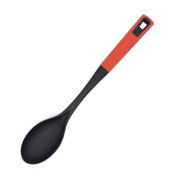 CUCHARA GUISO NYLON MANGO ROJO