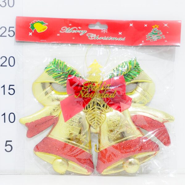 2 Media Campana Oro Base Roja 26x19cm