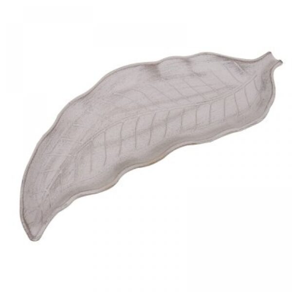 Centro Mesa Madera Diseño Hoja 36x12cm