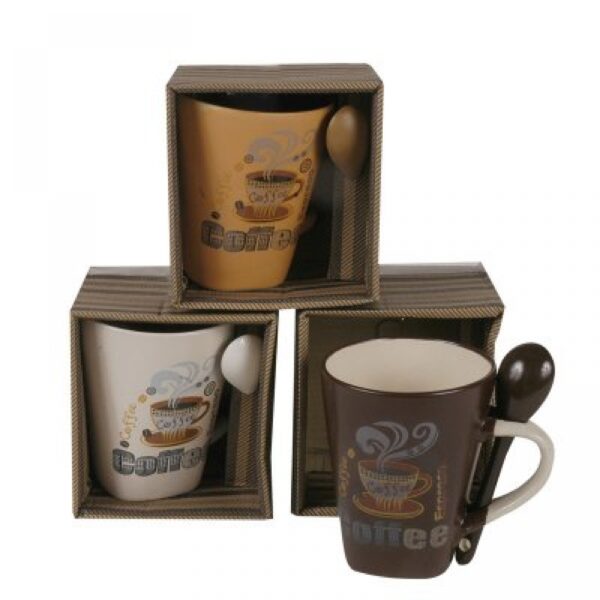 Taza Ceramica COFFEE Caja Regalo 9x10cm 450cc