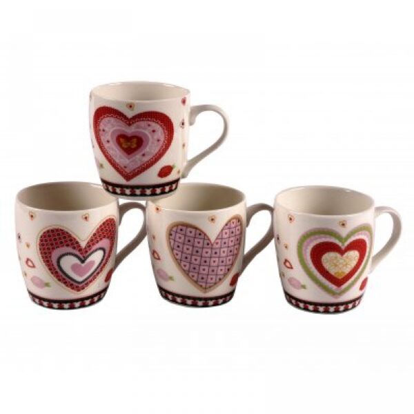 Jarrito Ceramica Diseño Corazones 7x8cm 250cc
