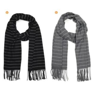 Bufanda Hombre Horizontal Con Flecos 130x30 Cm