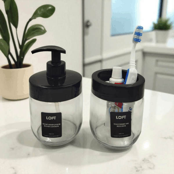 DISPENSER DE JABON LIQUIDO+PORTA CEPILLO