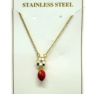 Collar fresas dorado