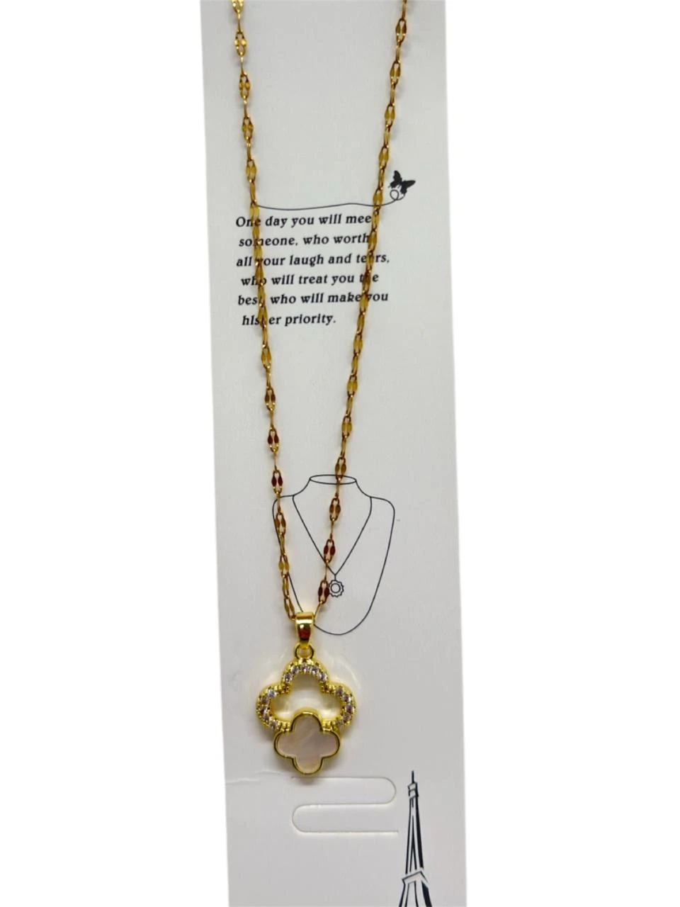 Collar trebol x2 dorado