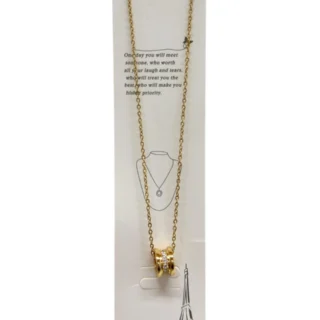 Collar dorado ruedita con strass