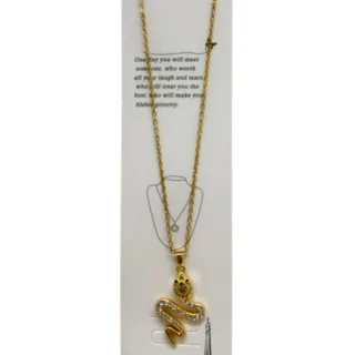 Collar serpiente dorado con strass