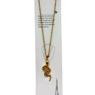 Collar dorado serpiente con strass de colores