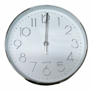 RELOJ DE PARED 25CM PLATEADO