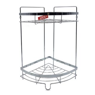 ORGANIZADOR BAÑO ESQUINERO 2 PISOS CROMADO