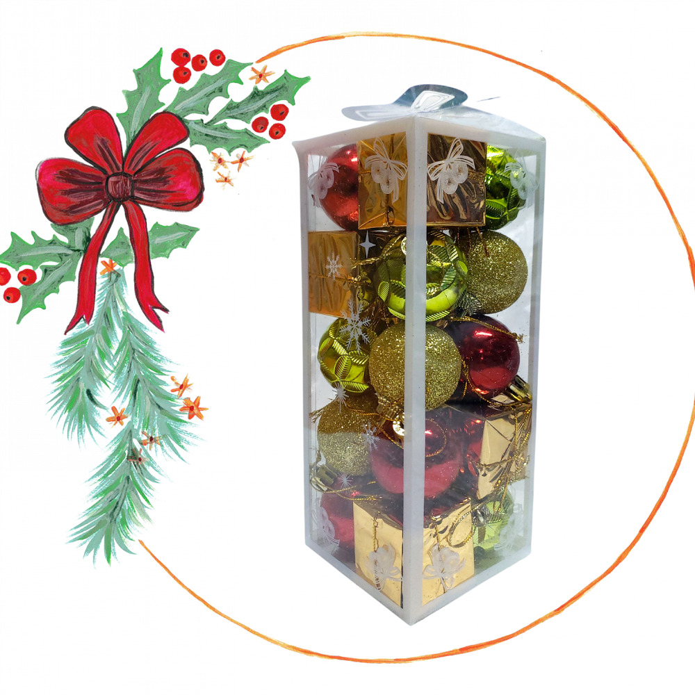 Globo y apquetito en cajita transparente x20pcs