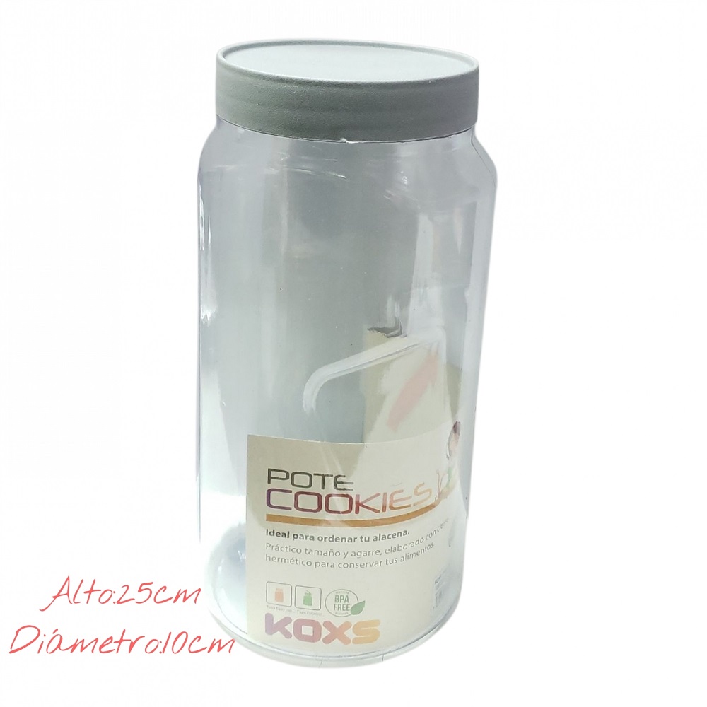 Tarro cookies redondo 2800cc tapa soft touch koxs