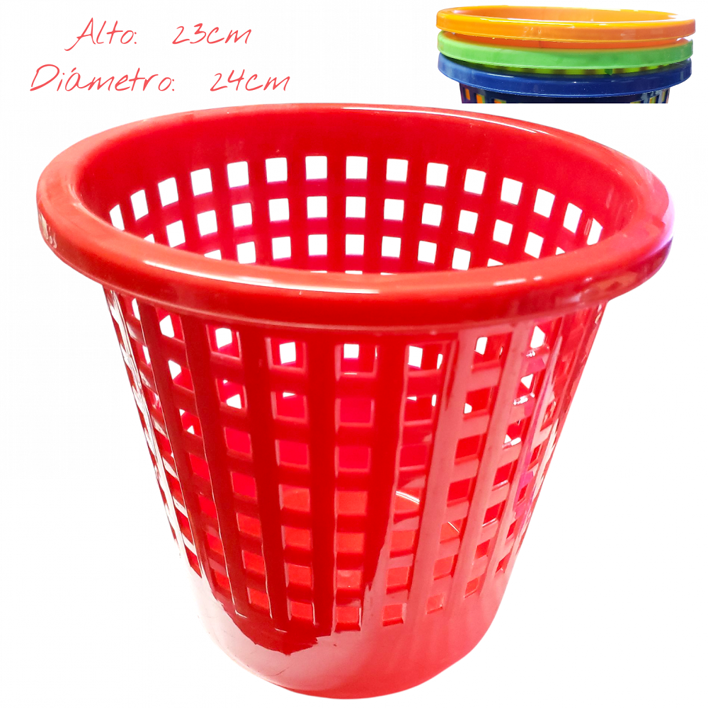 Cesto de basura de plastico 23x24cm