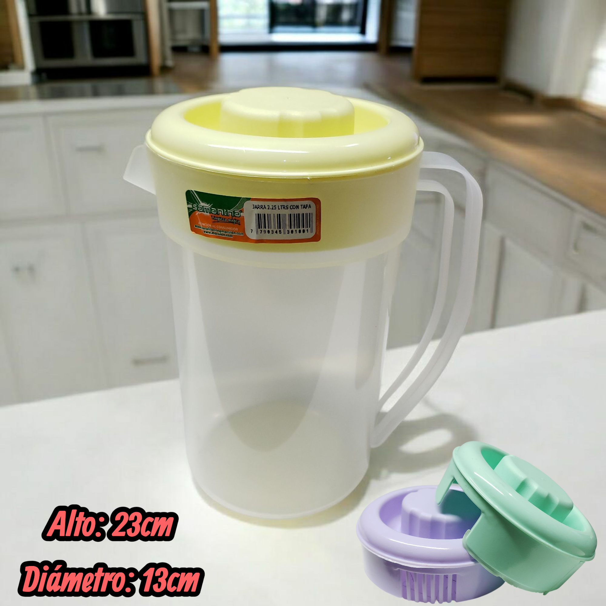 Jarra plastica 2.25l c/tapa