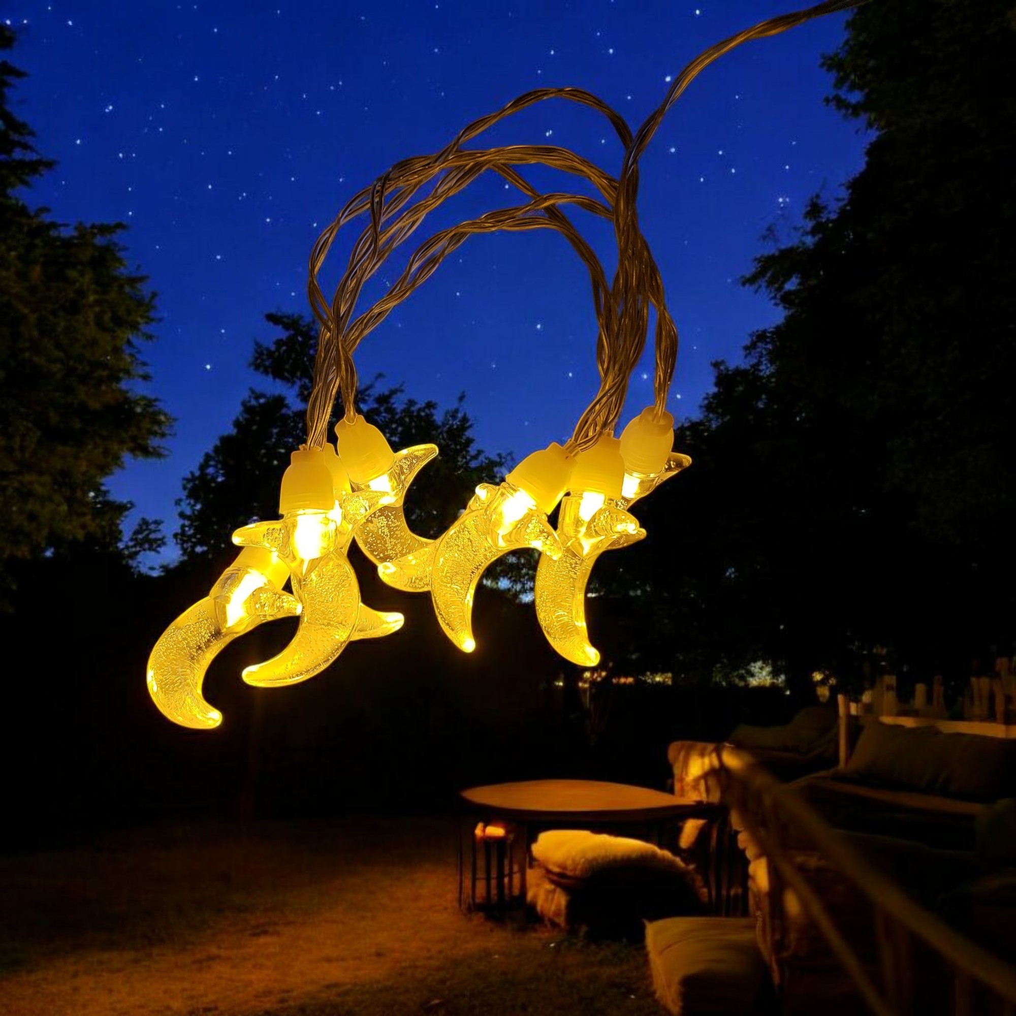 Luz navidad led luna calida usb en bolsa