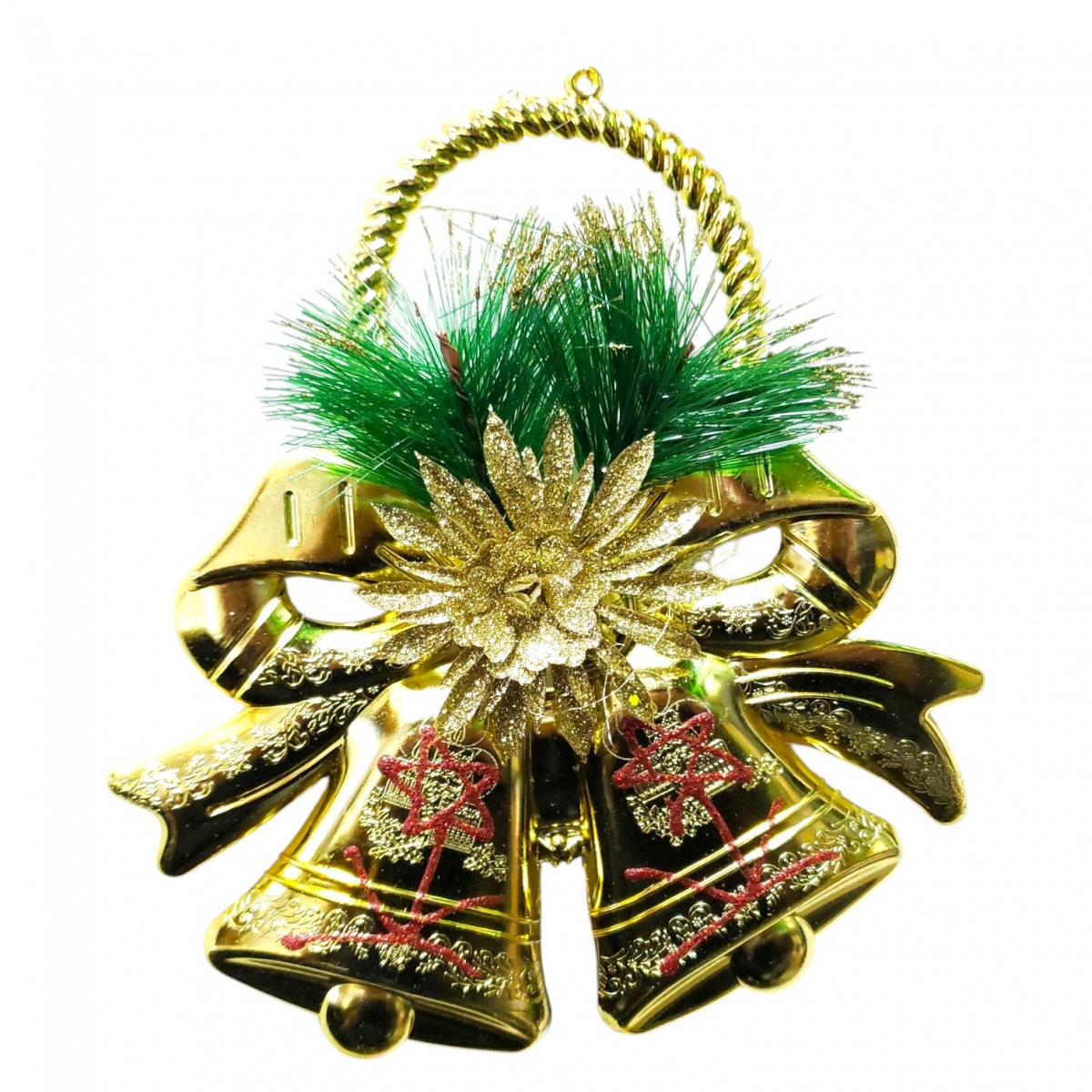 2 MEDIA CAMPANAS ORO Y BRONCE (22cm)