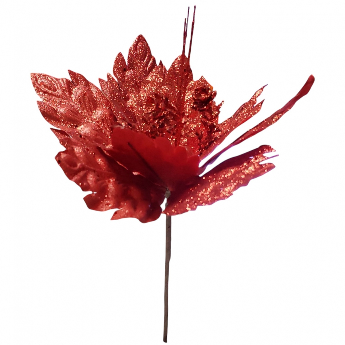 Flor navideña 25cm rojo