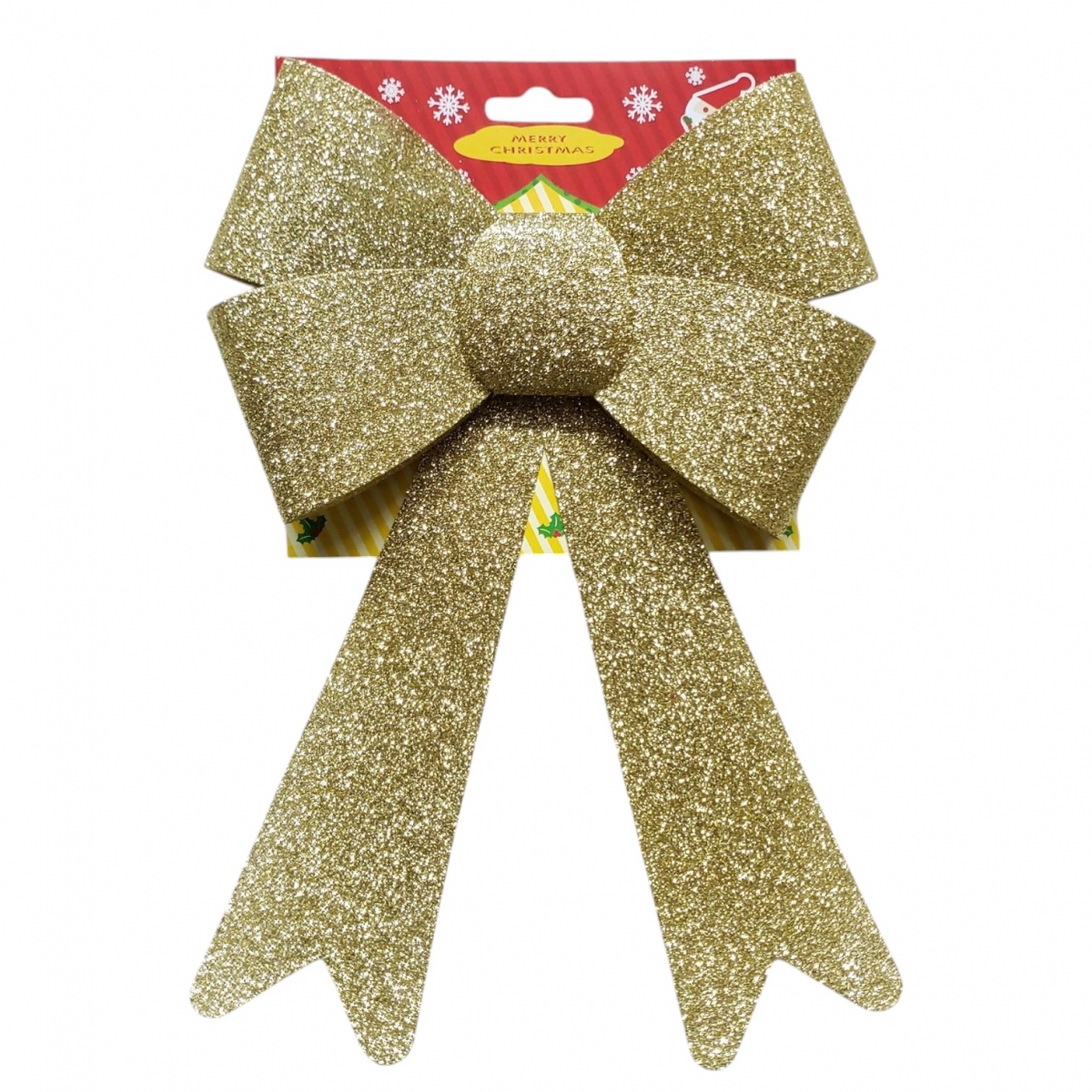 Moño grande dorado brillo 25cm